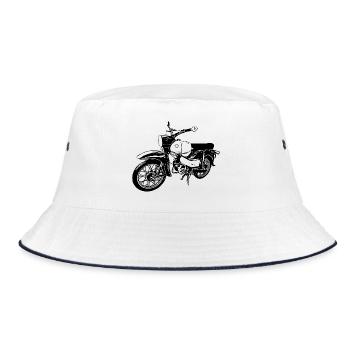 Simson Habicht - Bucket Hat - white/navy - Front