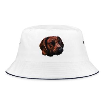 Portrait de chien de soudage - Bob - blanc/marine - Devant