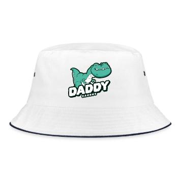 Dinosaur dad father fatherhood - Bucket Hat - white/navy - Front