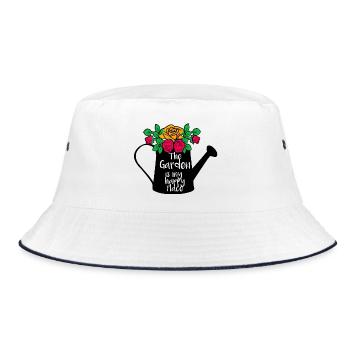 Der Garten ist mein glücklicher Ort - Bucket Hat - Weiß/Navy - Vorne