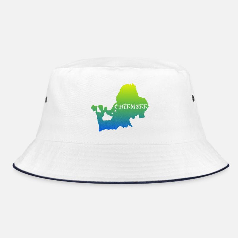 bayerischer See Silhouette - Bucket Hat - Weiß/Navy