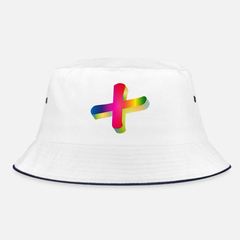 signe plus coloré aux couleurs de l'arc-en-ciel - Bob - blanc/marine