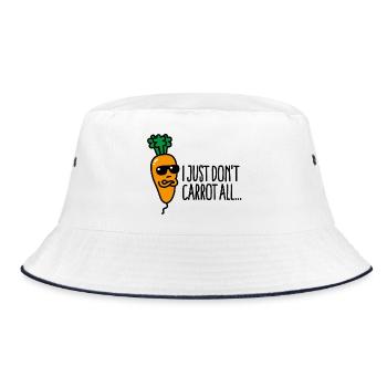 I just don't carrot all Funny vegan word game - Bucket Hat - white/navy - Front