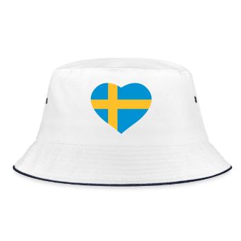 Sweden heart - Bucket Hat - white/navy - Front