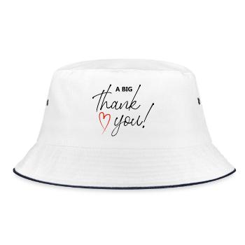 Thank You - Bucket Hat - Weiß/Navy - Vorne
