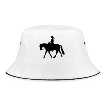 Western Rider, Western Horse Pleasure Riding - Bucket Hat - white/navy - Front