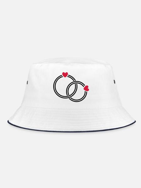 Eheringe - Bucket Hat - Weiß/Navy - Vorne