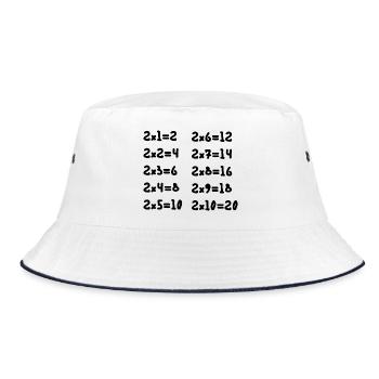 Two multiplication table - Bucket Hat - white/navy - Front