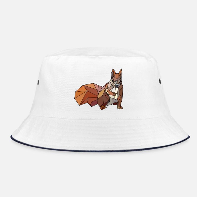 Eichhörnchen blanko - Bucket Hat - Weiß/Navy