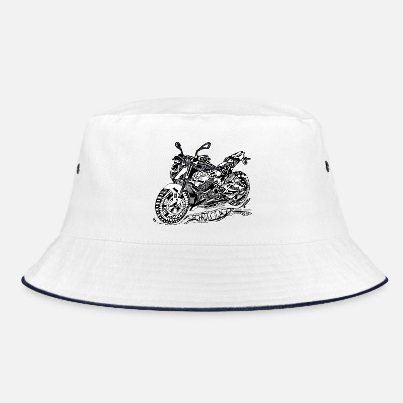 Biker saying - Bucket Hat - white/navy