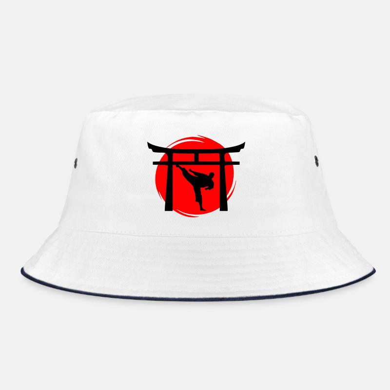 Yokogeri Torii - Bucket Hat - Weiß/Navy