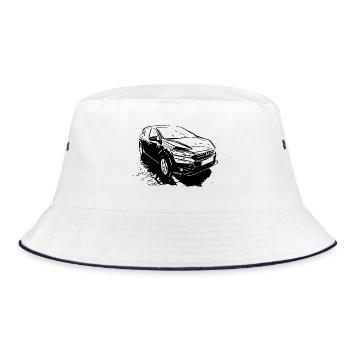 Sandero's favourite car - Bucket Hat - white/navy - Front