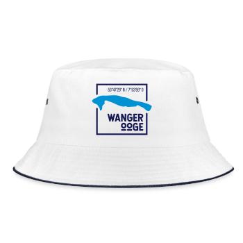 Wangerooge | Landkarte Minimalistisch Kontur - Bucket Hat - Weiß/Navy - Vorne
