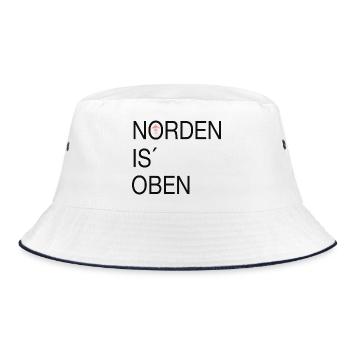 Norden is oben - Bucket Hat - Weiß/Navy - Vorne
