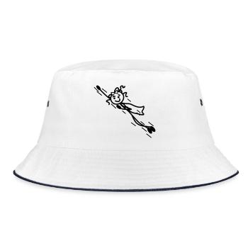 Superwoman flies fast with cape - Bucket Hat - white/navy - Front