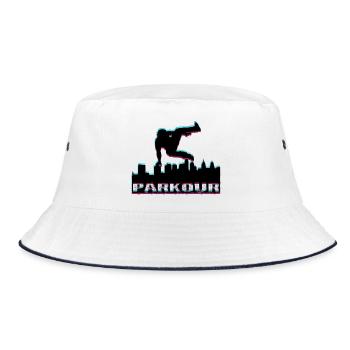 Parkour - Bucket Hat - Weiß/Navy - Vorne
