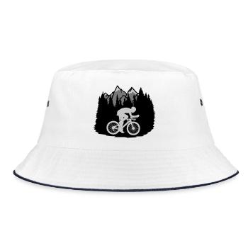 Mountain Bike Rider - Bucket Hat - white/navy - Front
