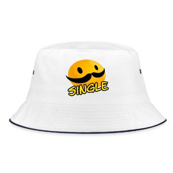 Single - Bucket Hat - Weiß/Navy - Vorne