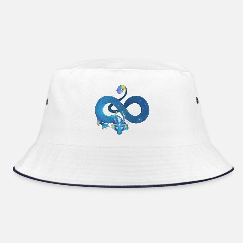 Blue Ink Spirits - Infinite Rainbow Blue Dragon - Bucket Hat - white/navy