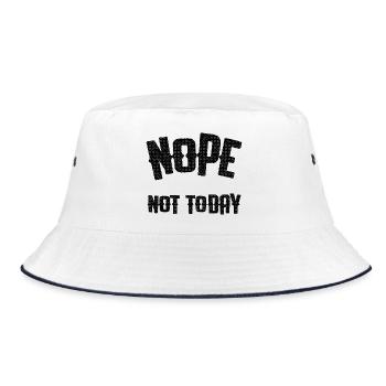 Nope not today - Bucket Hat - white/navy - Front