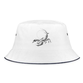 Scorpio Symbol Illustration Graphic Icon Sketches - Bucket Hat - white/navy - Front