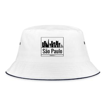 Sao Paulo Brasil Skyline Design - Bucket Hat - white/navy - Front