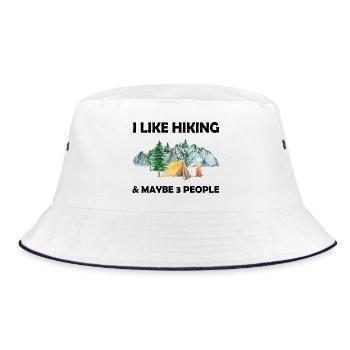 I Love Hiking and Maybe 3 People - Bucket Hat - white/navy - Front