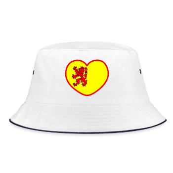 Im Herzen der Südholländischen Flagge Südholland - Bucket Hat - Weiß/Navy - Vorne