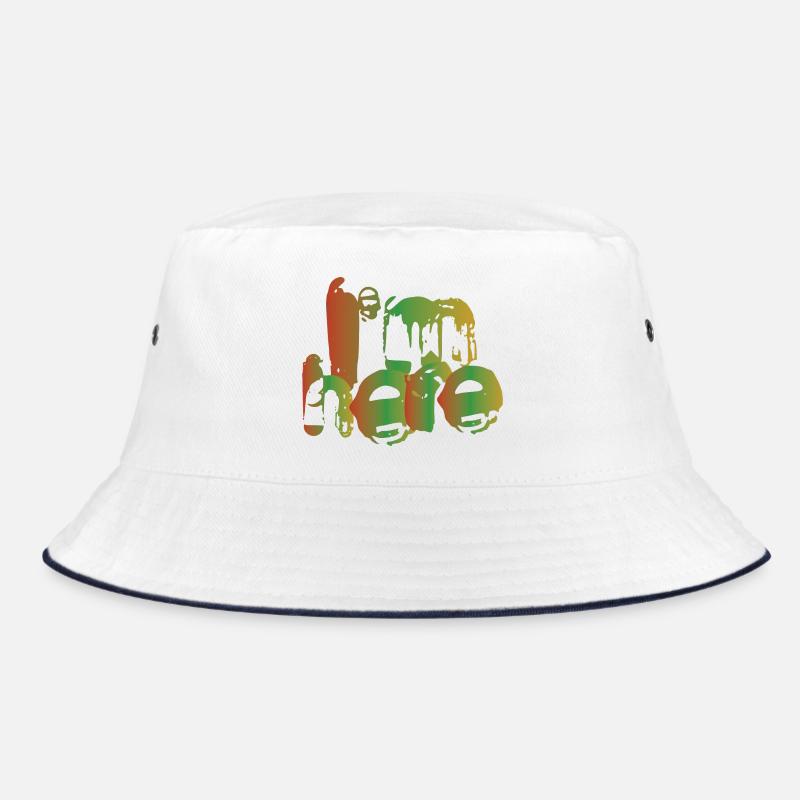 I'm here - Bucket Hat - white/navy