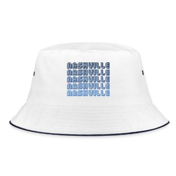 Nashville Retro Gradient - Bucket Hat - Weiß/Navy - Vorne