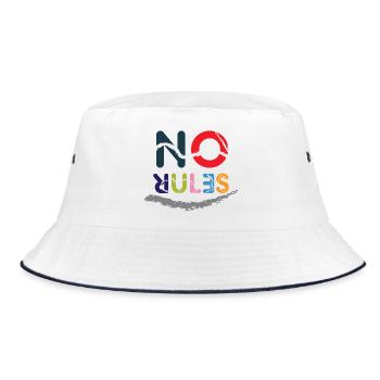 Colored No Rules sign - Bucket Hat - white/navy - Front