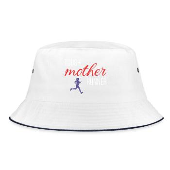 Tough Mother Runner - Bucket Hat - Weiß/Navy - Vorne