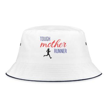 Tough Mother Runner - Bucket Hat - Weiß/Navy - Vorne