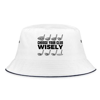 Golfer Spruch - Bucket Hat - Weiß/Navy - Vorne
