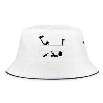 Metal detector logo - Bucket Hat - white/navy - Front