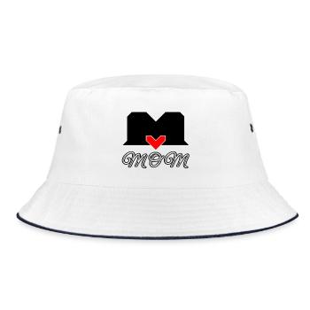 Herzlicher Muttertags-Design mit Liebe MOM - Bucket Hat - Weiß/Navy - Vorne