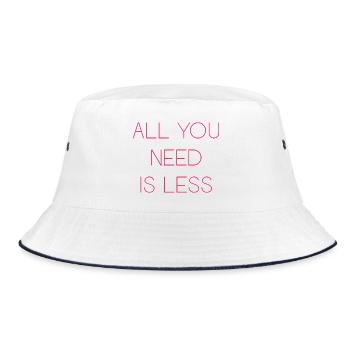 Minimalismus - Alles, was Sie brauchen, ist weniger - Bucket Hat - Weiß/Navy - Vorne