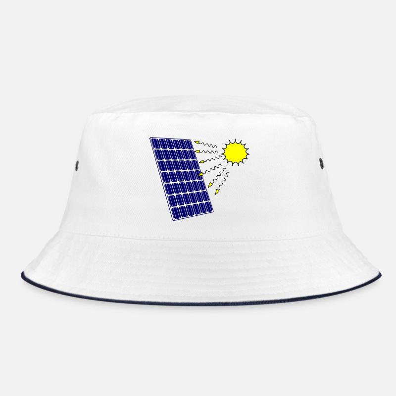Solarpanel mit Sonneneinstrahlung und Sonne Bucket Hat