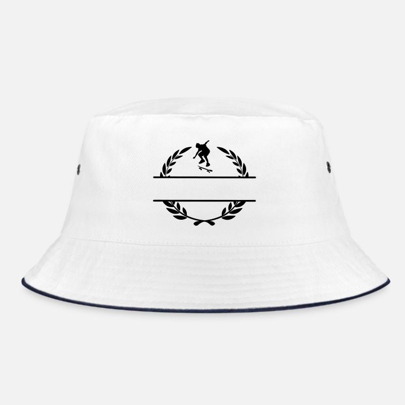 Skatebordüre im Lorbeerkranzmonogramm Bucket Hat