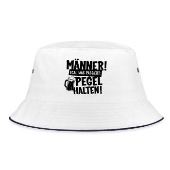 Männer Pegel halten Bier - Bucket Hat - Weiß/Navy - Vorne
