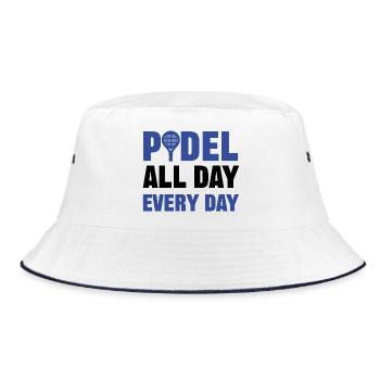 Padel Game Sport Padel Racket Player Statement - Bucket Hat - white/navy - Front