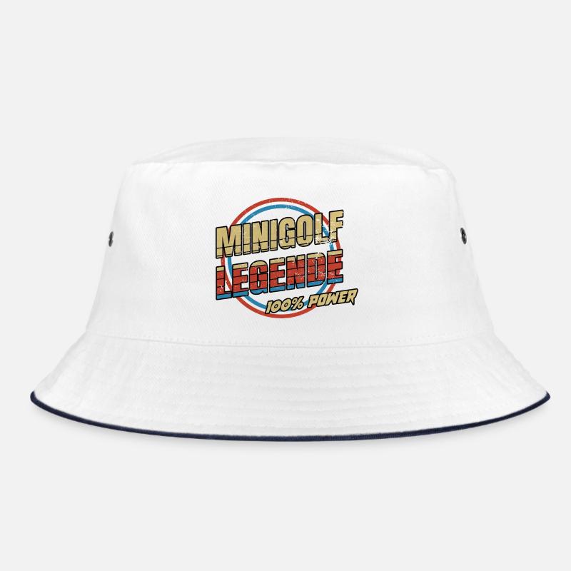 Minigolf Legende - Bucket Hat - Weiß/Navy