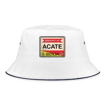 t-shirt Sicile t-shirt Acate ville sicilienne - Bob - blanc/marine - Devant