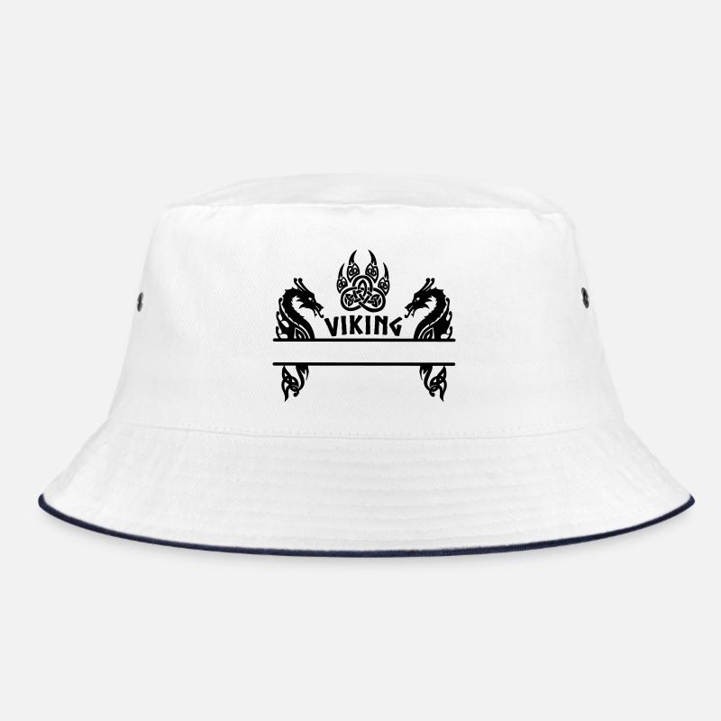 Wikingerbär Klaue zwei Drachen Namensschild 8 Bucket Hat