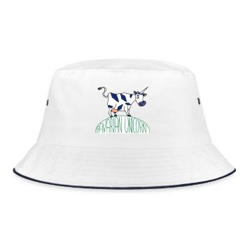BAVARIAN UNICORN - Bucket Hat - Weiß/Navy - Vorne