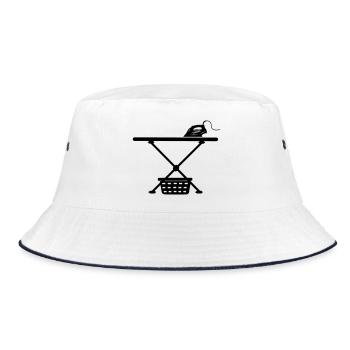 Iron srichplak and laundry basket - Bucket Hat - white/navy - Front