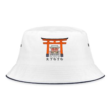 Japan, Kyoto, Fushimi Inari- Taisha Shrine - Bucket Hat - white/navy - Front