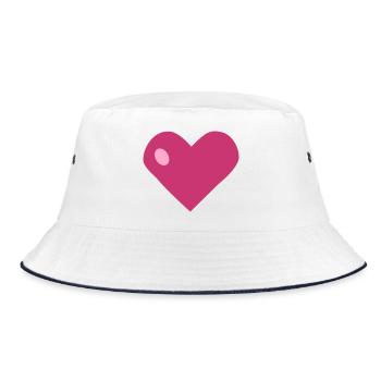 Schenk mir dein Herz - Bucket Hat - Weiß/Navy - Vorne