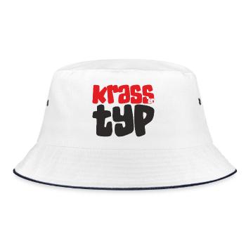 Krasser Typ - Bucket Hat - Weiß/Navy - Vorne