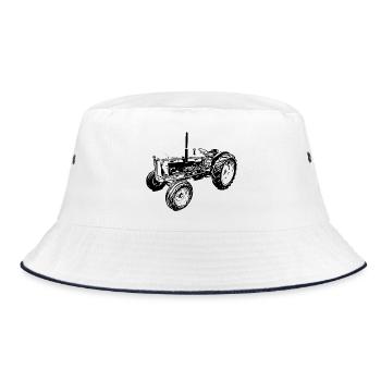Super Major 6 Traktor - Bucket Hat - Weiß/Navy - Vorne